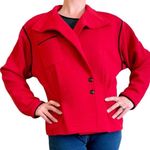 Emanuel Ungaro Vintage Red Wool Power-Suit Jacket Blazer Coat - 1980s Ungaro Ter Photo 0