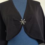 Lane Bryant  Dressy Black Knit Cardigan Shrug with Rhinestone Clasp Photo 2