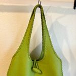 Isabella Fiore  Lime Green Genuine Leather Large Loop Closure Shoulder Bag Photo 13