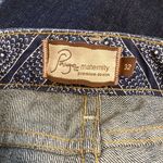 Paige Maternity size 32L 32 long Westbourne blue jeans under belly flare NWT Photo 11