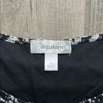 Dressbarn Black and White Ruched Short Sleeve Blouse Size L Photo 1