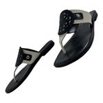 Brighton  Alexa Leather Black/White Slip On Sandals Women Size 8.5 Photo 1