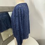 Free People Blue Ruffled Olivia lace Blouse Photo 4