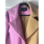 Akira  Sherbert Colorblock Pink Tan Longline Trench Coat Jacket Size L Photo 4