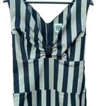 QUEEN of Hearts women's size 3X black and tan striped dress with ribbon tie Photo 1