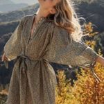 DÔEN Opal dress with a green and red floral print bohemian dress , romantic Size XS Photo 0