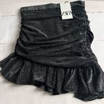 ZARA  Women’s Asymmetrical Mini Skirt with Ruching Sz M Photo 1