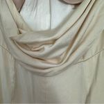 BHLDN Amy Kuschel Cream Champagne Silk Draped Halter Maxi Gown Dress Size Small Photo 13