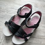 Baretraps Strappy Comfort Arch Support Wedge Black Pink Hook Loop Sandal Size 7 Photo 13