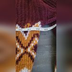 SO  Maroon & Gold Cropped Fair Isle Tie Up Sweater Size L Photo 5