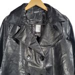 Nasty Gal  Collection Black Faux Leather Longline Trench Coat Jacket Women's‎ M Photo 3