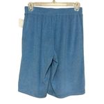 BP . Womens Jogger Shorts Blue Pocket Mid Rise Pull On Elastic Waist Terry XS New Photo 3