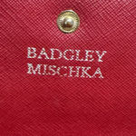 Badgley Mischka Sasha Saffiano Red Leather Wallet w/Black Accent Bow Photo 4