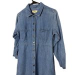 Eddie Bauer Vintage Womens Petite Denim Jean Button Front Maxi Dress M Photo 1
