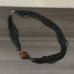 Vintage Multi Stand Matte Black Bead Necklace Photo 1