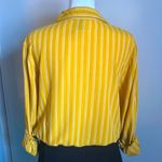Harper Heritage  Women’s Button Up Long Sleeve Roll Tab Sleeve Striped Blouse Photo 3