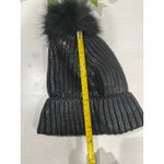 Winter hat Black Ribbed Knit Beanie with Faux Fur Pom Pom brand new Go & Go‎ Photo 1