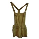 Free People  Green Linen Blend Expedition Shortalls - size Medium Photo 1