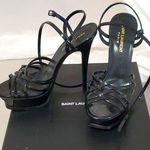 Saint Laurent New! Saint Lauren Female Sandals Black Leather Photo 0