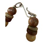 Vintage Bead Metal Necklace Bobo Chunky Hook Closure Clasp Brown Earth Tone Photo 3