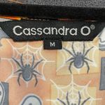 Cassandra O Halloween Orange Black Scrub Top Size M New Size M Photo 3