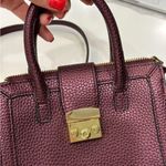Burgundy Gold Mini Bag with Top Handle and Long Strap Photo 4