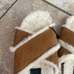 ZARA  Faux Fur Lined Leather Slide Sandals Photo 13