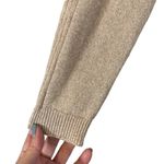 Mango Beige Metallic Long Sleeve Cotton Blend Crew Neck Knit Sweater Women Sz S Photo 2