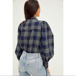 We The Free FREE PEOPLE Blue Sun City Plaid Button Down Top Size Medium NWT Photo 1