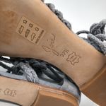 Joie  Falk Ankle Wrap Sandals Suede Braided Strappy Fringe Gray Size 37.5 US 7.5 Photo 4