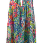 Lilly Pulitzer Lacy Tank Top Surf Gypsea Women XS Keyhole Back Tropical Floral Photo 0