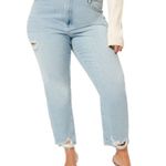 Good American NWT  Good Boy 28 Distressed Straight Leg Jeans in Blue802 Photo 3