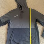 Nike Sweatshirt Unisex Drawstring Hoodie, Dri-Fit Gray and Black Photo 6