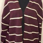 Belk - Purple with cream-white striped‎ plus size Cardigan Size 0X Photo 0