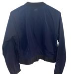 Athleta Women's lightweight blue Black Bomber Jacket front zip dri fit Photo 9