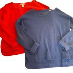 Orvis Lot of 2  medium long sleeve comfy sweater red and blue Photo 0