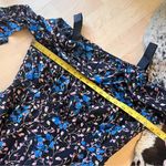 SALONI Silk Floral Ruffled Dress Off the Shoulder Size 8 Blue Photo 8