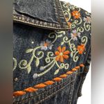 VTG GORDON & JAMES Vest Women M Denim Western Cowgirl Rodeo Embroidered Flowers Blue Size M Photo 2