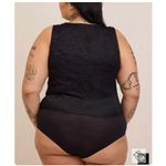 Torrid Womans Black Lace Corset Seamed Lace-Up Bodysuit Size 3X Photo 2