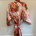 NWOT Floral Silky Robe In Blush Pink S/M Photo 2