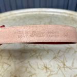 Bass Vintage 80s Red Leather Belt with Gold Buckle Size Medium Made in USA Brown Photo 4
