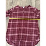 LL Bean Women Burgundy Plaid Tunic Shirt Long Sleeve V Neck Casual Size M Red Size M Photo 4