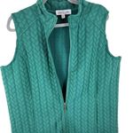 Liberty Lane Green Lightweight Full Zip Mock Neck Quilted Vest Pockets Size XL Photo 3
