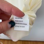 Solitaire NWT  Woman's Sz S Embroidered Cream Long Sleeve V Neck Tunic‎ Blouse Photo 6