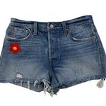 Levi's Levi’s White Oak - Distressed Cut Hem Denim Jean Shorts in Blue Photo 0