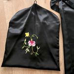 Vintage Satin Kimono Robe Pink Yellow Blue Floral Embroidered W/ Matching Bag M Multiple Size M Photo 4