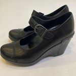 Dansko Black Mary Jane Wedge Heels EUC Sz EU 36 US 6 Strap Buckle Studs Leather Photo 4