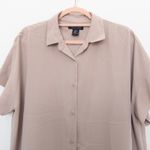 Rachel Zoe Womens Top M Medium Tan Short Sleeve Button Up Blouse Collared Photo 1