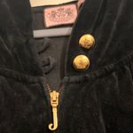 Juicy Couture Velour Y2K Long Sweater Dress Black Gold Vintage Retro 90s Hoodie Photo 2