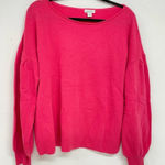 Sundance  Hot Pink Cashmere Crew Neck Balloon Sleeve Sweater L Barbie Core Photo 0